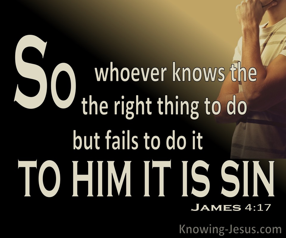 James 4:17 TO Him It Is Sin (brown)